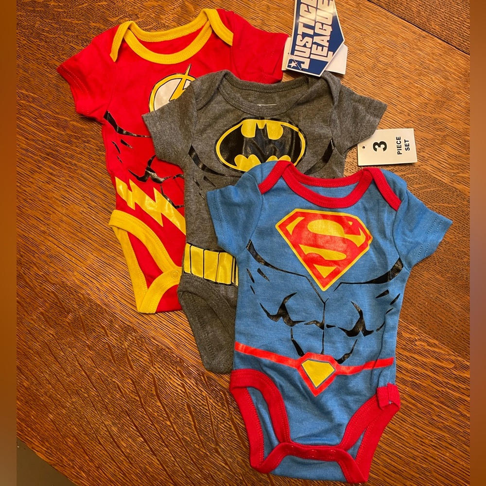 New Justice League Superhero Bodysuits - Red, Gray, Blue